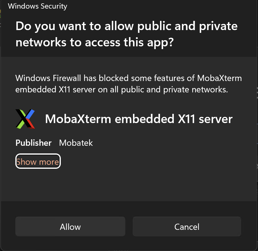 klik allow pada ijin firewall